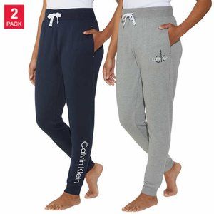 CALVIN KLEIN Womens 2-Pack Track Pants Ladies Jogger Colors: Blue & Gray New